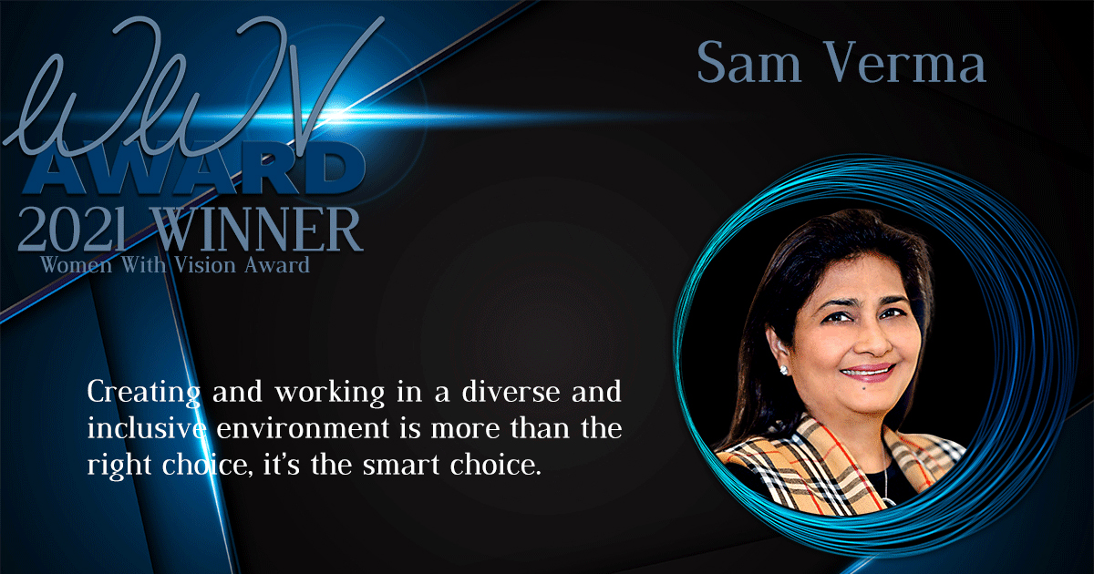 SAM VERMA, CEO at Peoples Processing Inc. Honored with Women With Vision Award in 2021